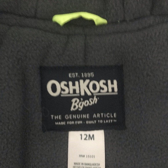 NWOT Oshkosh bgosh 2 piece snow suit size 12 month - Picture 2 of 11